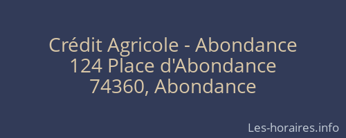 Crédit Agricole - Abondance