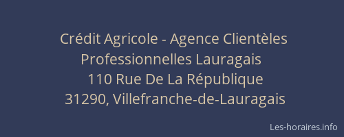 Crédit Agricole - Agence Clientèles Professionnelles Lauragais