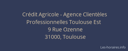 Crédit Agricole - Agence Clientèles Professionnelles Toulouse Est