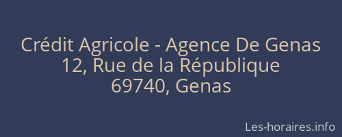 Crédit Agricole - Agence De Genas