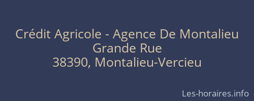 Crédit Agricole - Agence De Montalieu