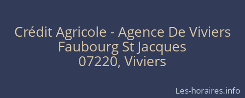 Crédit Agricole - Agence De Viviers