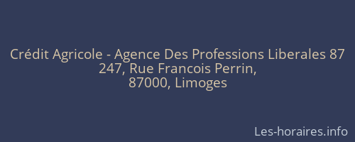 Crédit Agricole - Agence Des Professions Liberales 87