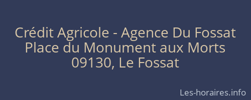Crédit Agricole - Agence Du Fossat