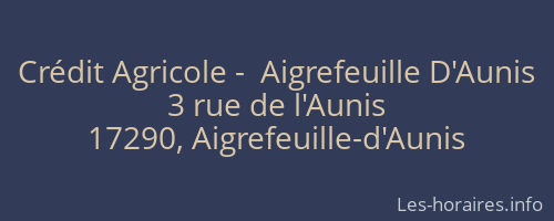 Crédit Agricole -  Aigrefeuille D'Aunis