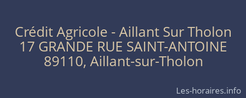 Crédit Agricole - Aillant Sur Tholon