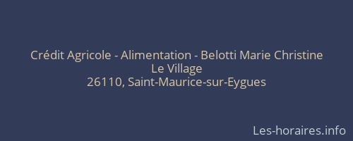 Crédit Agricole - Alimentation - Belotti Marie Christine