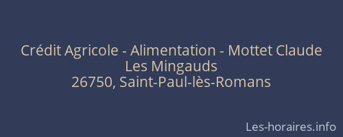 Crédit Agricole - Alimentation - Mottet Claude