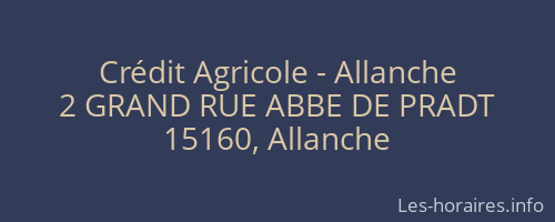 Crédit Agricole - Allanche