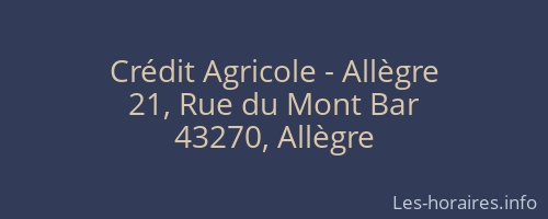 Crédit Agricole - Allègre