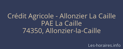 Crédit Agricole - Allonzier La Caille
