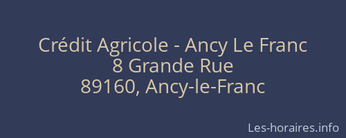 Crédit Agricole - Ancy Le Franc