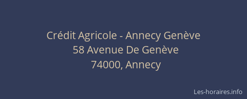 Crédit Agricole - Annecy Genève