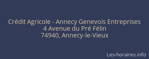 Crédit Agricole - Annecy Genevois Entreprises