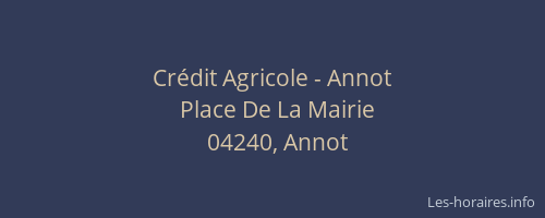Crédit Agricole - Annot