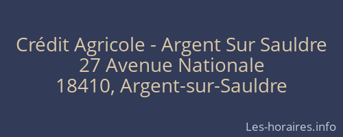 Crédit Agricole - Argent Sur Sauldre