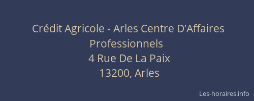 Crédit Agricole - Arles Centre D'Affaires Professionnels
