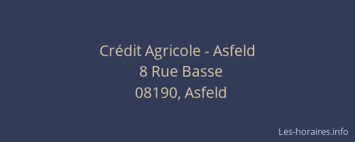 Crédit Agricole - Asfeld