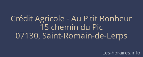 Crédit Agricole - Au P'tit Bonheur