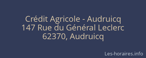 Crédit Agricole - Audruicq