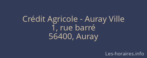 Crédit Agricole - Auray Ville