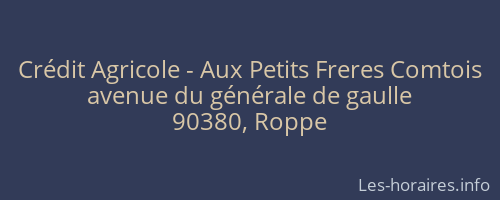 Crédit Agricole - Aux Petits Freres Comtois