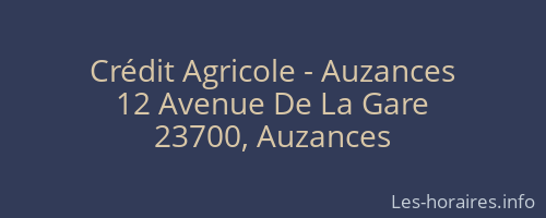 Crédit Agricole - Auzances
