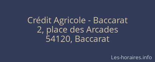 Crédit Agricole - Baccarat