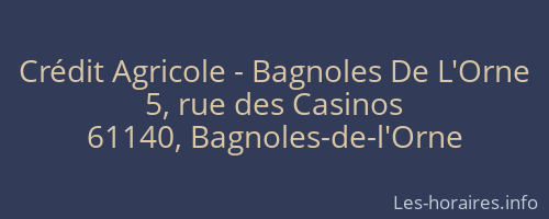 Crédit Agricole - Bagnoles De L'Orne