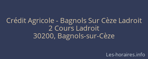 Crédit Agricole - Bagnols Sur Cèze Ladroit
