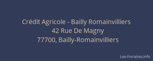Crédit Agricole - Bailly Romainvilliers