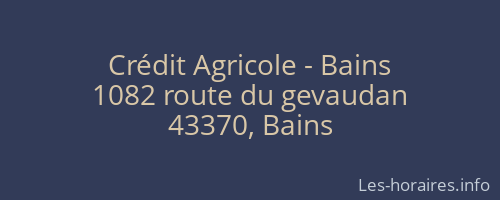 Crédit Agricole - Bains