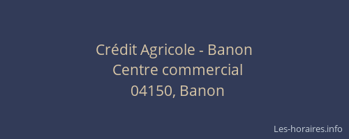 Crédit Agricole - Banon