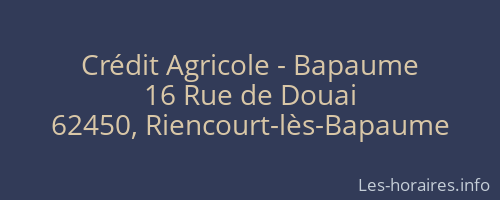 Crédit Agricole - Bapaume