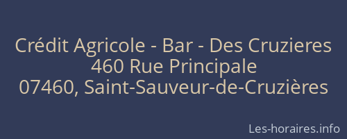 Crédit Agricole - Bar - Des Cruzieres