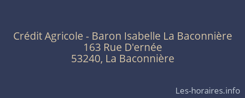Crédit Agricole - Baron Isabelle La Baconnière