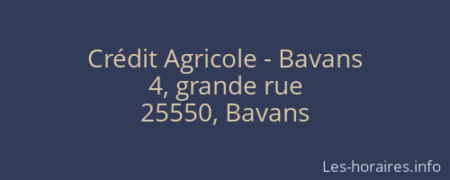 Crédit Agricole - Bavans