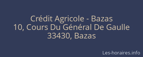 Crédit Agricole - Bazas