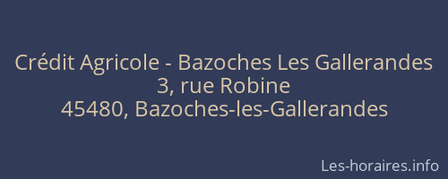 Crédit Agricole - Bazoches Les Gallerandes