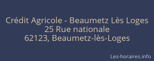Crédit Agricole - Beaumetz Lès Loges