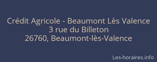 Crédit Agricole - Beaumont Lès Valence