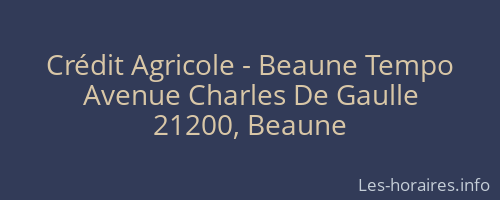 Crédit Agricole - Beaune Tempo