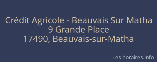 Crédit Agricole - Beauvais Sur Matha