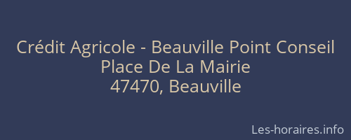Crédit Agricole - Beauville Point Conseil