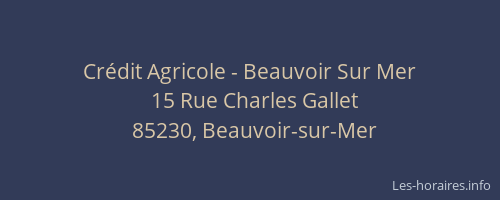 Crédit Agricole - Beauvoir Sur Mer