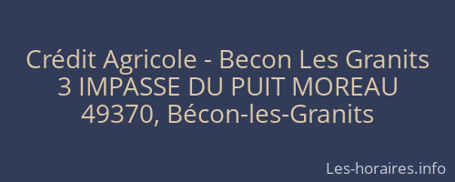 Crédit Agricole - Becon Les Granits