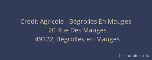 Crédit Agricole - Bégrolles En Mauges