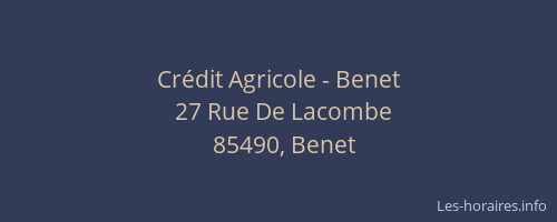 Crédit Agricole - Benet