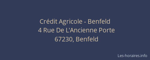 Crédit Agricole - Benfeld
