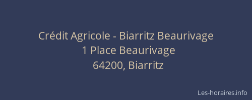Crédit Agricole - Biarritz Beaurivage